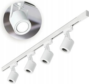 Sín szett Fehér 3 fázisú 4x Reflektor GU10 Sín 1m Szett