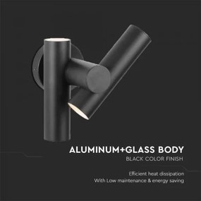 LED kültéri fali spotlámpa 2xLED/3W/230V 4000K IP44 fekete