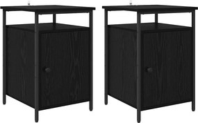vidaXL Éjjeliszekrény 2 pcs Fekete tölgy 40 x 42 x 60 cm Faanyag