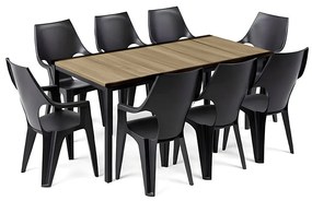 Parker Large 8+1 kerti bútor garnitúra szett kőris-grafit