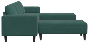 Kanapé Szett 3 pcs Sötétzöld Bársony