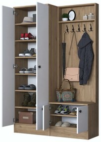 Előszoba szett Pone White and Walnut II