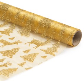 Karácsonyi asztalterítő futó &#8211; arany 180 cm