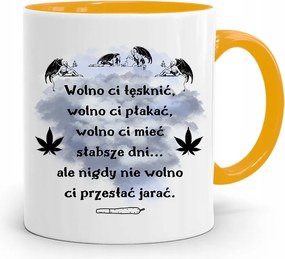 Dohányosoknak 420 Cbd Bögre Sárga Ajándék fényképes nyomtatással