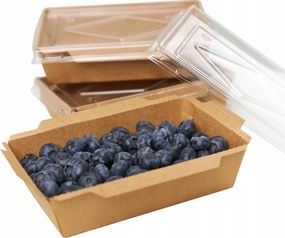 Ebéd doboz eldobható pap Fedéllel 1200ml 50db Kraft ételtároló doboz