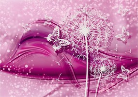 Fotótapéta Pitypang pillangóval 3D tavasz finomság 250x175 +ragasztó