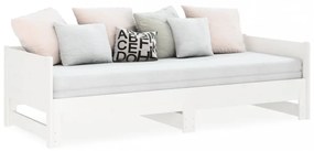 fehér tömör fenyőfa kihúzható kanapéágy 2x(80x200) cm
