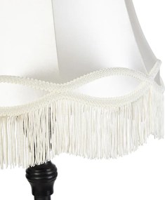 Állólámpa fekete, krém színű „nagymama” búrával - Classico