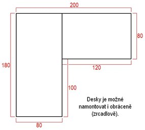 OfficeTech Angle állítható magasságú asztal, 180 x 200 cm, fekete alap, silverjack tölgy