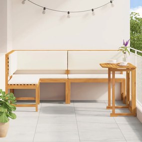 3 részes kerti bistro szett párnákkal, szilárd akácfából