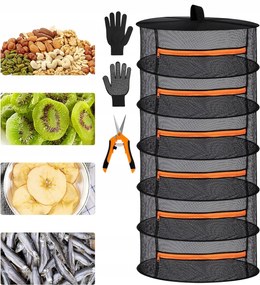 Szárítógép Akasztós Háló Gomba Szárításhoz Gyógynövények Felfüggesztés 6 Rétegű 60CM