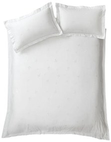 Fehér egyszemélyes pamut ágyneműhuzat 135x200 cm Lottie Floral Embroidery – Bianca