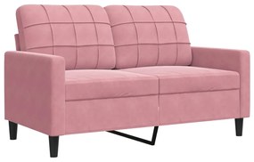 kétszemélyes rózsaszín bársony kanapé 120 cm