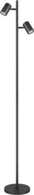 Globo 57918S Állólámpa fém szürke matt, alumínium szürke matt, kábel PVC fekete, lábpedál kapcsoló a kábelen, HxSzxM: 270x220x1580mm, kábel hossza 1800mm, 2x GU10 LED 5W 230V izzók nélkül