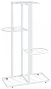 fehér 4 szintes acél virágtartó állvány 43 x 22 x 76 cm