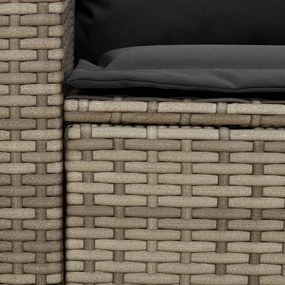 4 részes szürke polyrattan kerti ülőgarnitúra párnákkal L-alakú