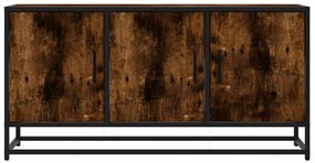 füstös tölgy színű szerelt fa és fém TV-szekrény 100x35x50 cm