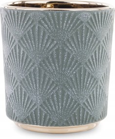 Virágtartó fedél Arany zöld kerámia