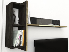 TV szekrény Veyron - Black, Gold