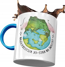 Kék Bögre Születésnapra 30 30-es 30-as, fényképes Nyomtatással