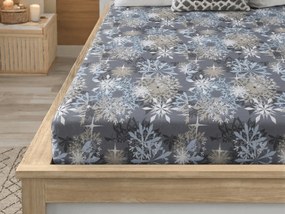 Mikroszálas lepedő SNOWFLAKE kékesszürke 180x200 cm