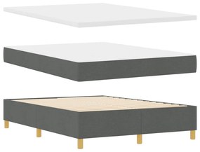 Boxspring Ágy Matraccal és Pad Dark Grey 140x200 cm Szövet