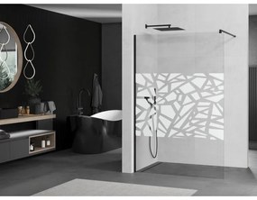 Mexen Kioto zuhanyparaván 80x200 cm 8 mm, fekete, fehér kivitel, 800-080-101-70-85