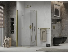 Mexen Lima zuhanykabin 90x90 cm, átlátszó, arany, 856-090-090-50-00