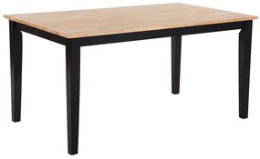 Modern Étkezőasztal Természetes Fa És Fekete 120x75 cm HOUSTON Beliani