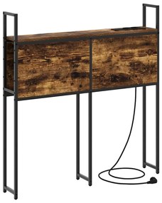 Tárolós Fejtámla Töltő Állomással Füstölt tölgy 75 cm Faanyag