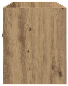 vidaXL Mosdókagyló szekrény tárolóval ajtóval Artisan tölgy Faanyag