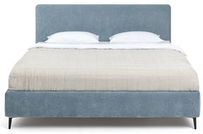 Kék kárpitozott franciaágy ágyráccsal 160x200 cm Noira Slim – Bonami Selection