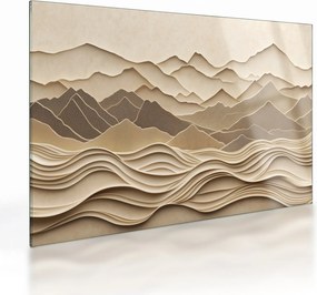 Üveg kép - 3D hegyvonalak (70x50 cm)