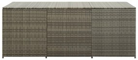 szürke polyrattan kerti tárolóláda 180 x 90 x 70 cm