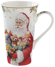 Karácsonyi Télapós porcelán nagy bögre Santa is coming