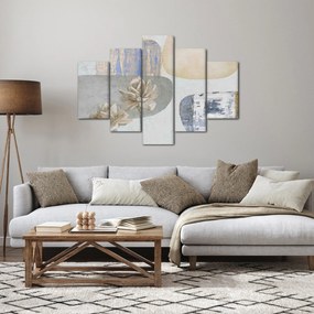 Kép - Festészet virágokkal és textúrákkal (150x105 cm)