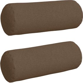 vidaXL Hengerpárnák 2 pcs Barna Ø 25 x 70 cm szövet