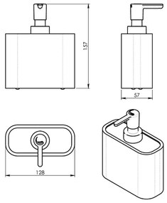 Gedy - Szappan adagoló NINFEA fekete/bambusz