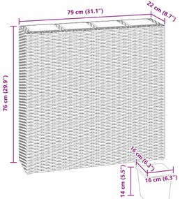 2 darab barna polyrattan kerti magaságyás 4 kaspóval