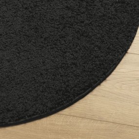 PAMPLONA fekete magas szálú bolyhos modern szőnyeg Ø 240 cm