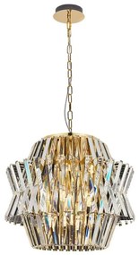 Kristály csillár láncon CROWN 12xE14/40W/230V arany