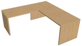 Verno ergonomikus asztal 200 x 200 cm, bal, világos tölgy
