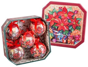 Karácsonyfadísz készlet 5 db-os ø 7,5 cm Ponsetia Memory – Casa Selección