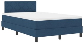 Box Spring Ágy Matraccal &amp; LED Kék 120x200 cm Szövet