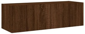 barna tölgy színű fali TV-szekrény LED-ekkel 100 x 35 x 31 cm