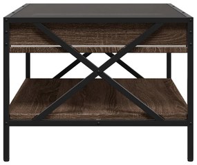 barna tölgy végtelen hatású LED-es dohányzóasztal 70x50x38 cm