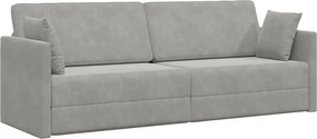 vidaXL Padlókanapé-ágy 200cm Világosszürke Bársony