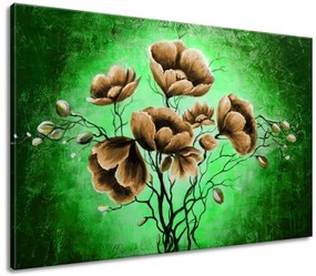 Gario Kézzel festett kép Barna virágok Méret: 120 x 80 cm