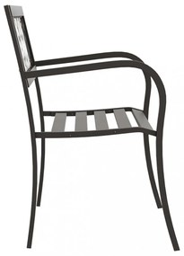 fekete acél kerti pad 125 cm