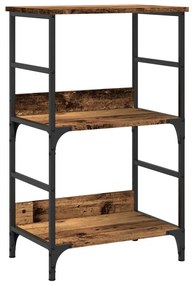 antik fa színű szerelt fa könyvszekrény 50 x 33 x 82 cm